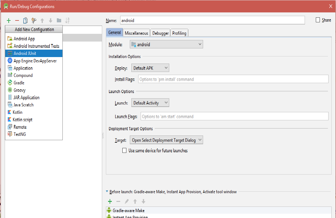 libgdx project configuration